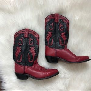 Red Leather Cowboy Boots from Austin Texas
